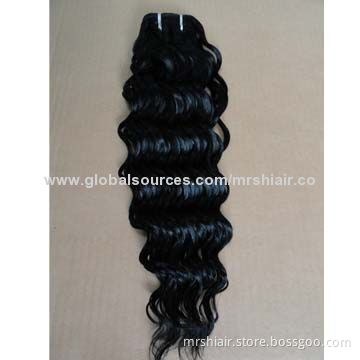 16-inch Color 1B# Deep Wave Malaysian Hair Weaving